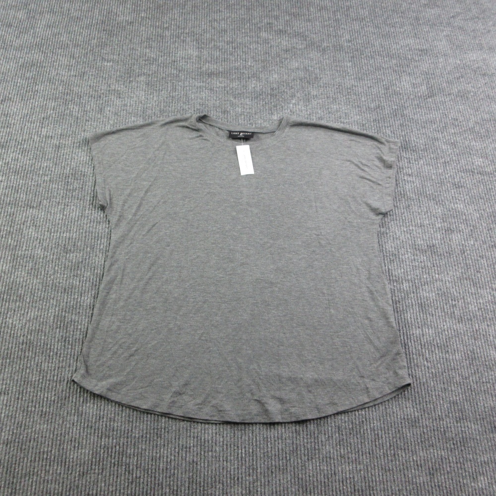 Lane Bryant Shirt Womens Plus 14/16 Gray Tunic Polyester Rayon Spandex NWT
